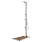 JUNG Vida Gartendusche mit Brauner Bodenplatte 225 cm Edelstahl