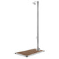 JUNG Vida Gartendusche mit Brauner Bodenplatte 220 cm Edelstahl