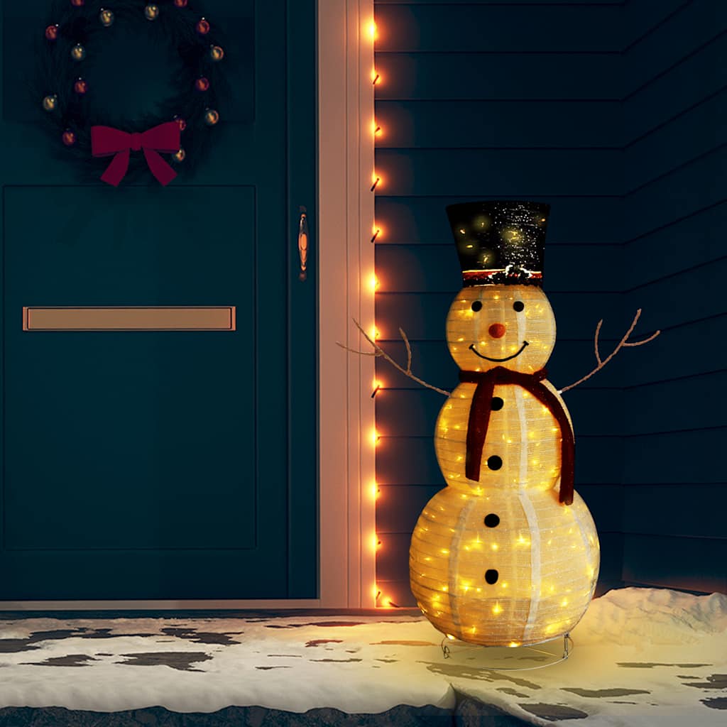JUNG Vida LED-Schneemann Weihnachtsfigur Luxus-Stoff 120 cm