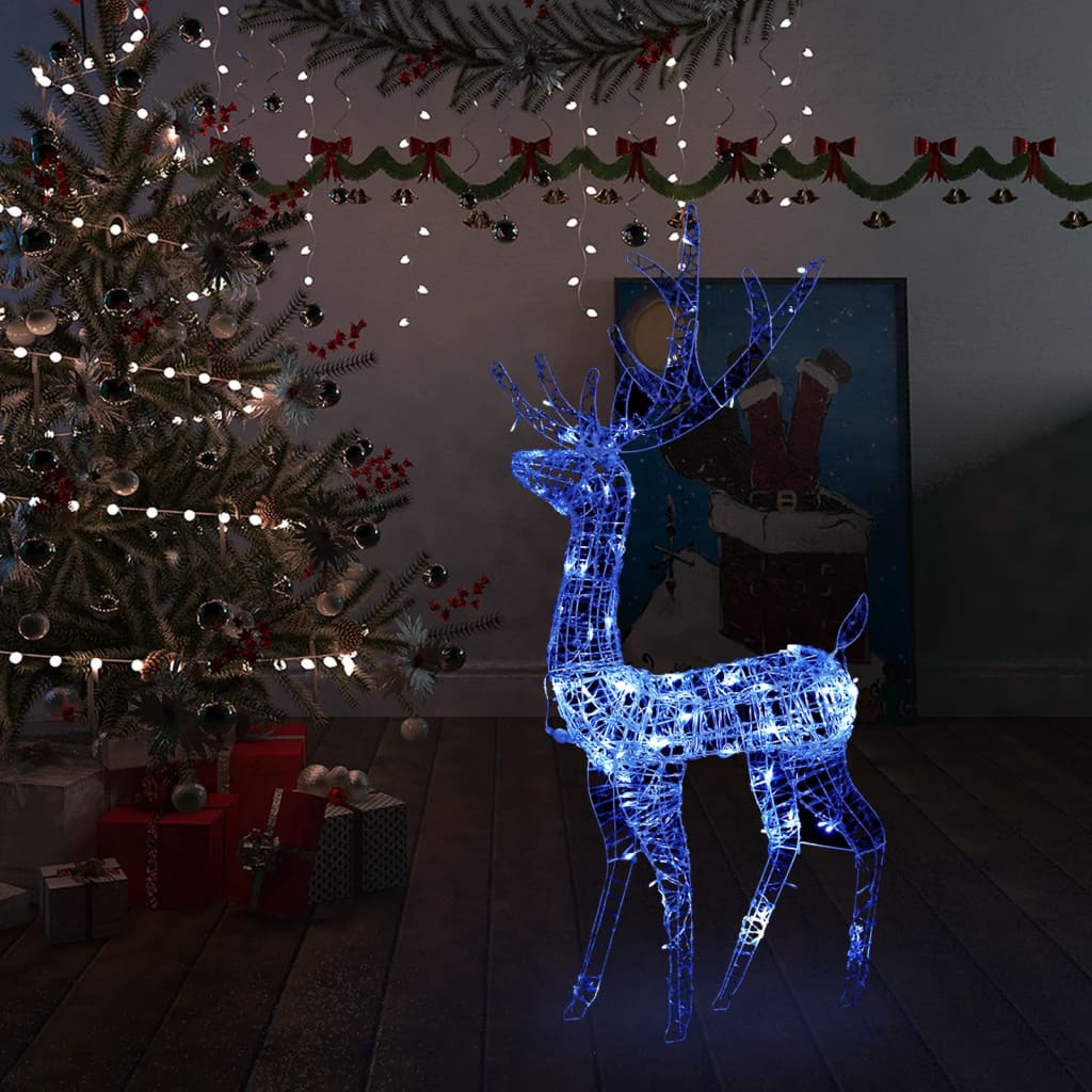 JUNG Vida LED-Rentier Acryl Weihnachtsdekoration 140 LEDs 120 cm Blau