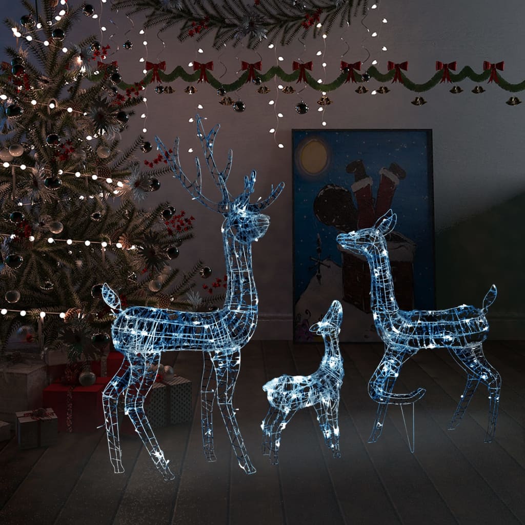 JUNG Vida LED-Rentier-Familie Weihnachtsdeko Acryl 300 LED Kaltweiß