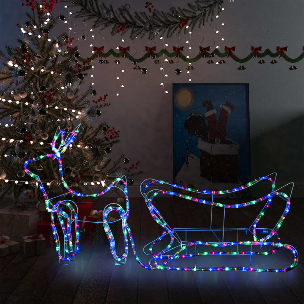 JUNG Vida Weihnachtsdekoration Rentiere und Schlitten Outdoor 252 LEDs