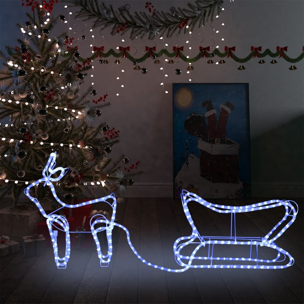 JUNG Vida Weihnachtsdekoration Rentiere und Schlitten Outdoor 252 LEDs