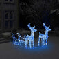 JUNG Vida Rentiere & Schlitten Weihnachtsdekoration 160 LEDs 130 cm Acryl