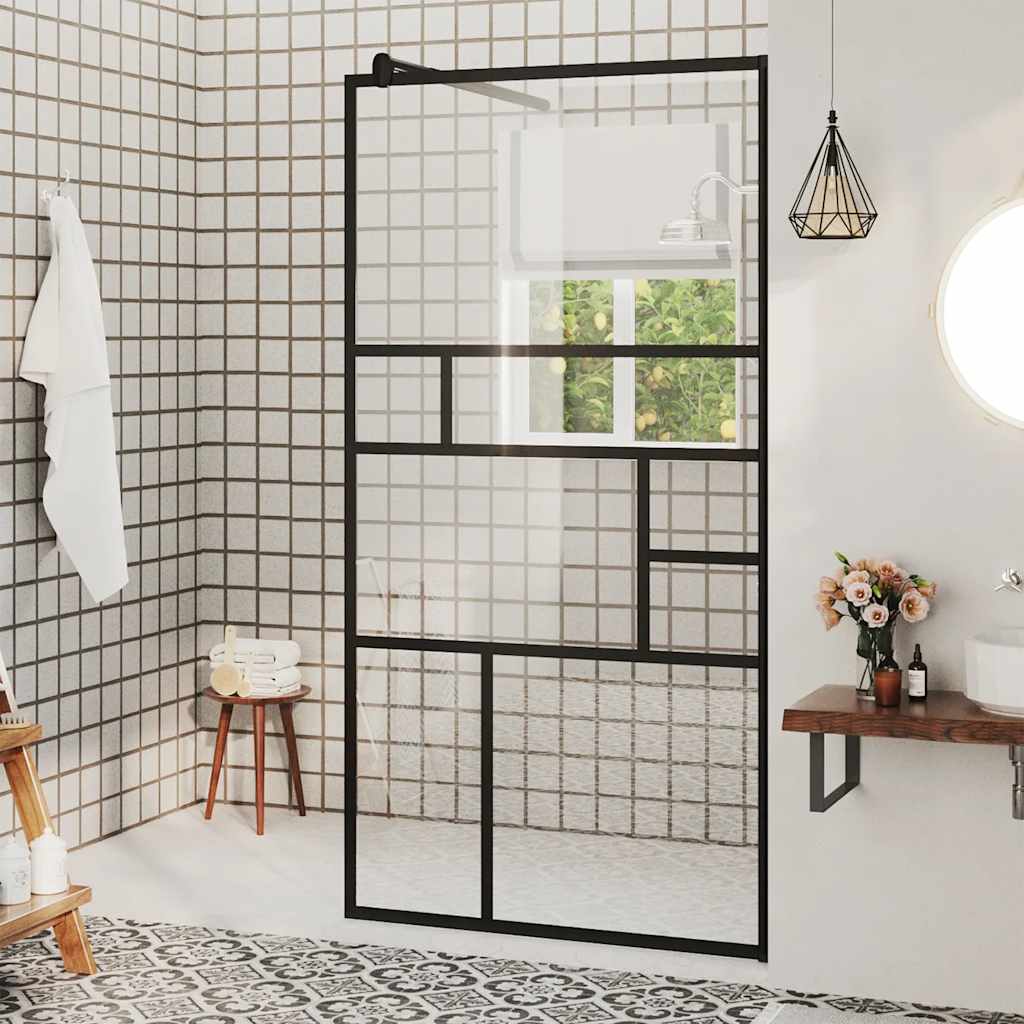 JUNG Vida Duschwand für Begehbare Dusche mit Klarem ESG Glas 80x195 cm