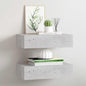 JUNG Vida Wandregale mit Schubladen 2 Stk. Betongrau 40x23,5x10 cm MDF