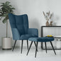 JUNG Vida Relaxsessel mit Hocker Blau Samt
