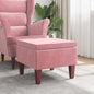 JUNG Vida Hocker mit Holzbeinen Rosa Samt
