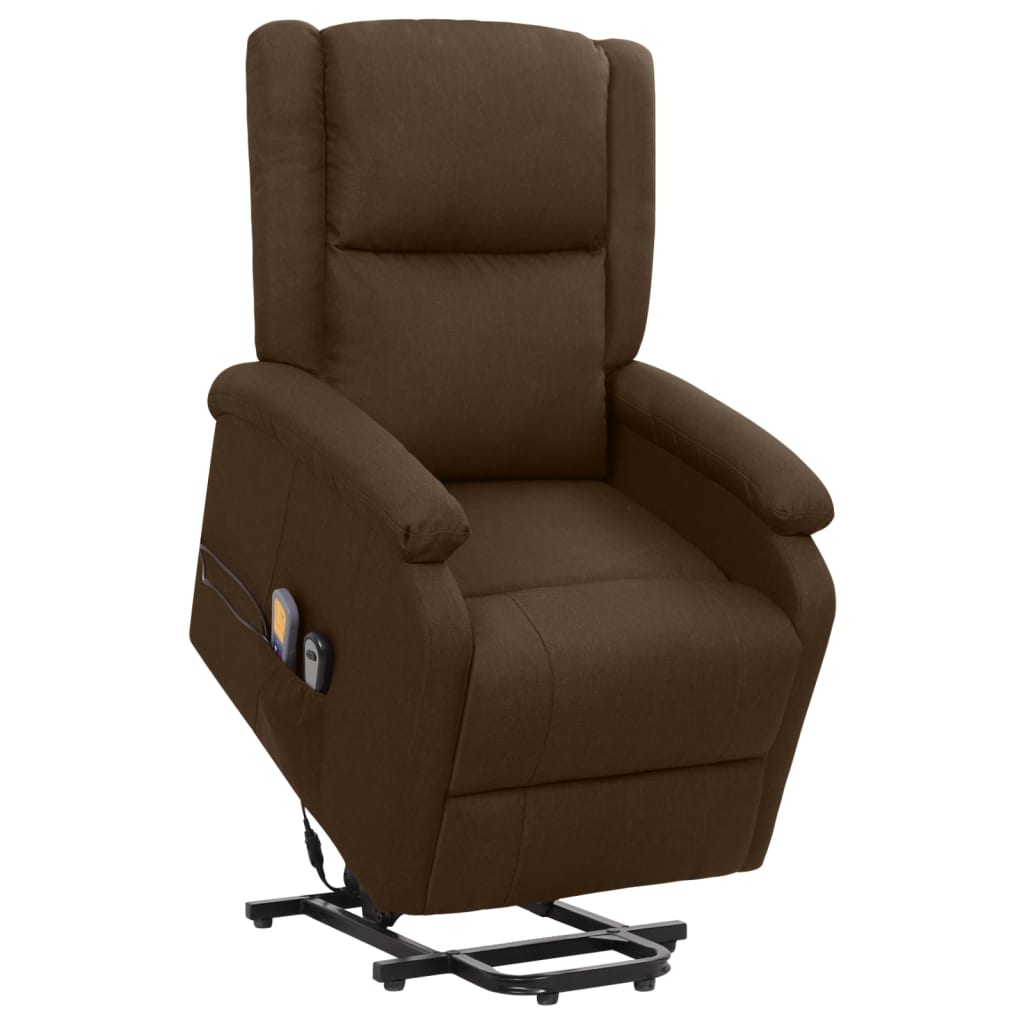 JUNG Vida Massagesessel mit Aufstehhilfe Dunkelbraun Stoff