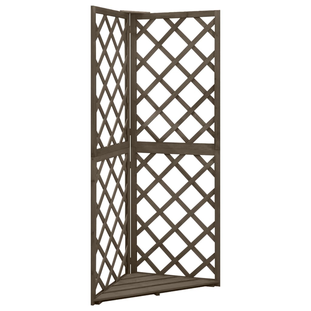 JUNG Vida Eckspalier Grau 50x50x145 cm Massivholz Tanne