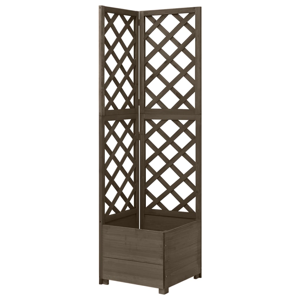 JUNG Vida Eck-Spalier mit Pflanzkasten Grau 40x40x150cm Massivholz Tanne