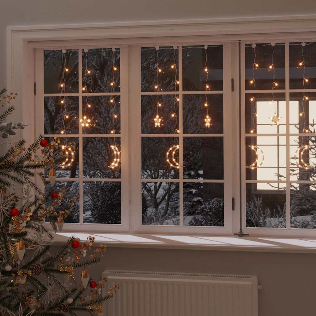 JUNG Vida Lichterketten Stern und Mond Fernbedienung 138 LEDs Warmweiß