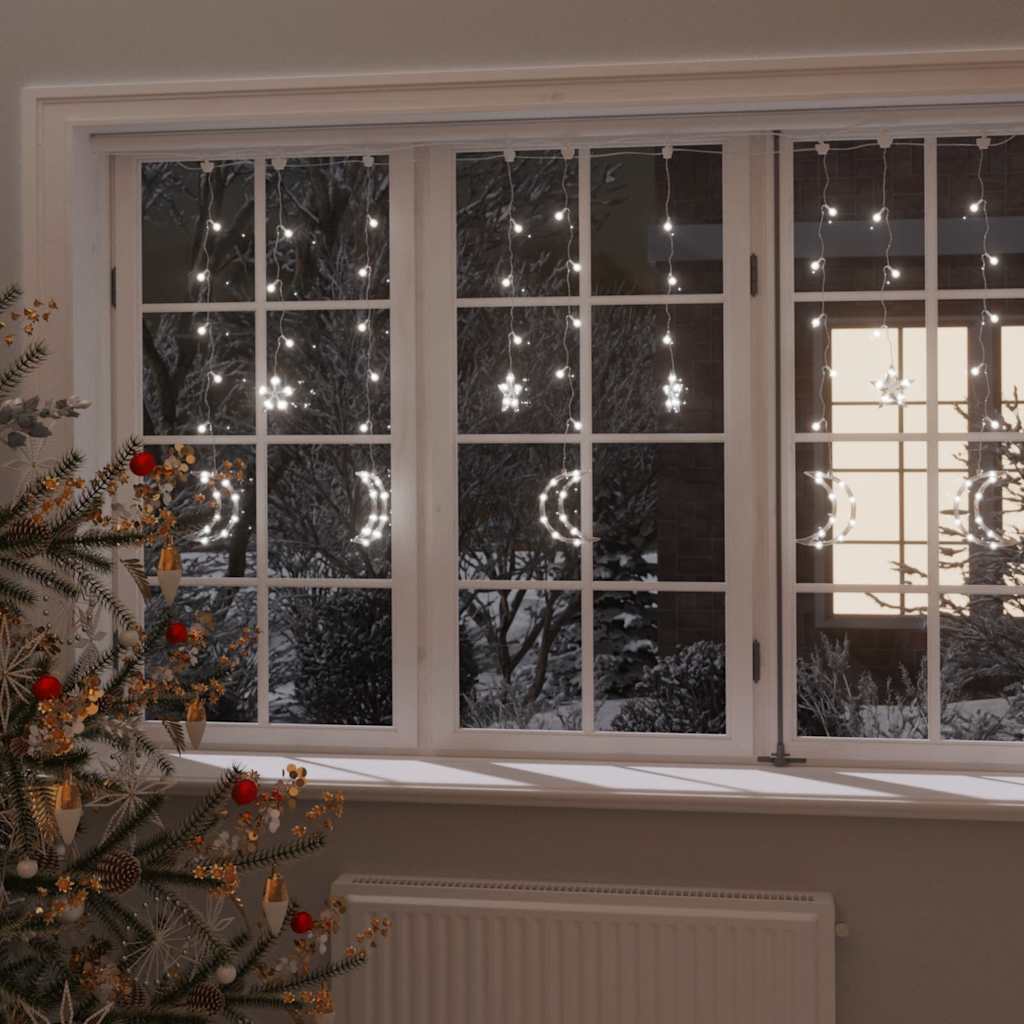 JUNG Vida Lichterketten Stern und Mond Fernbedienung 345 LED Kaltweiß