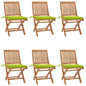 JUNG Vida Klappbare Gartenstühle mit Kissen 6 Stk. Massivholz Teak
