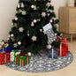 JUNG Vida Luxus-Weihnachtsbaumdecke mit Socke Grau 150 cm Stoff