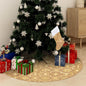 JUNG Vida Luxus-Weihnachtsbaumdecke mit Socke Gelb 90 cm Stoff