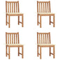 JUNG Vida Gartenstühle 4 Stk. mit Kissen Massivholz Teak