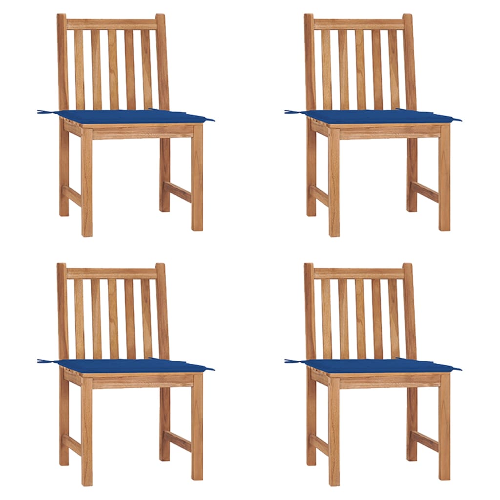 JUNG Vida Gartenstühle 4 Stk. mit Kissen Massivholz Teak