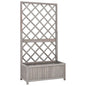 JUNG Vida Garten-Spalier mit Blumenkasten Grau 70x30x135 cm Tannenholz