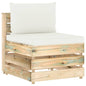 JUNG Vida Modulares Mittelsofa mit Kissen Grün Imprägniertes Holz