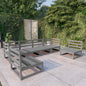 JUNG Vida 6-tlg. Garten-Lounge-Set Grau Massivholz Kiefer