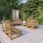 JUNG Vida 6-tlg. Garten-Lounge-Set Honigbraun Massivholz Kiefer