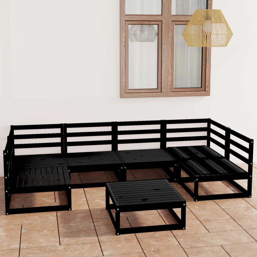 JUNG Vida 7-tlg. Garten-Lounge-Set Massivholz Kiefer