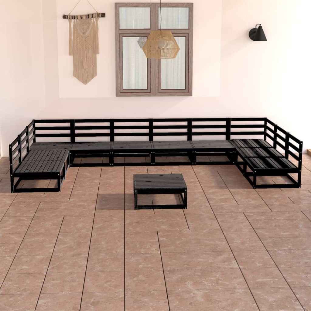 JUNG Vida 11-tlg. Garten-Lounge-Set Massivholz Kiefer