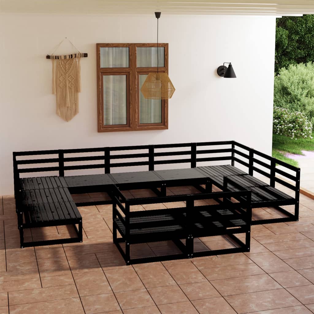 JUNG Vida 11-tlg. Garten-Lounge-Set Massivholz Kiefer