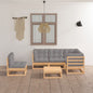 JUNG Vida 6-tlg. Garten-Lounge-Set mit Kissen Kiefer Massivholz