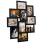 JUNG Vida Collage Bilderrahmen für 10x(13x18 cm) Fotos Schwarz MDF