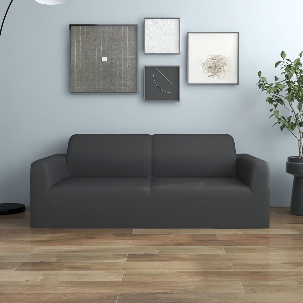 JUNG Vida Stretch Sofahusse 2-Sitzer Anthrazit Polyester-Jersey