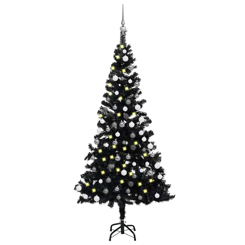 JUNG Vida Künstlicher Weihnachtsbaum Beleuchtung & Kugeln Schwarz 180 cm