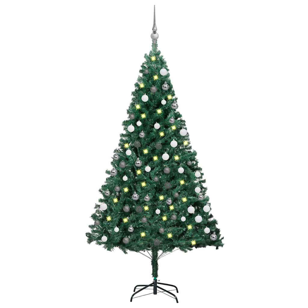 JUNG Vida Künstlicher Weihnachtsbaum mit Beleuchtung & Kugeln Grün 180 cm