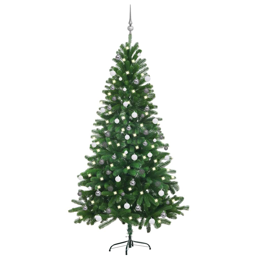 JUNG Vida Künstlicher Weihnachtsbaum mit Beleuchtung & Kugeln 180 cm Grün