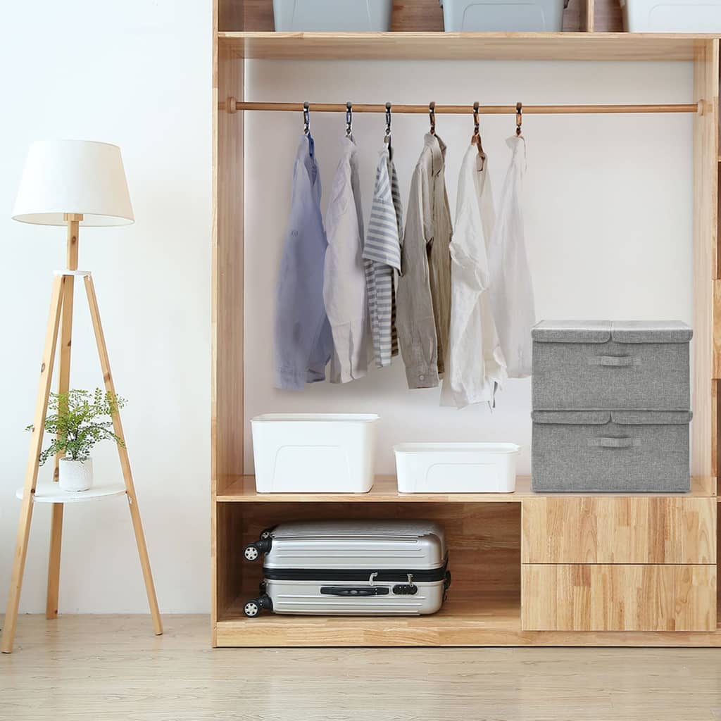 JUNG Vida Aufbewahrungsboxen 2 Stk. Stoff 50x30x25 cm Grau