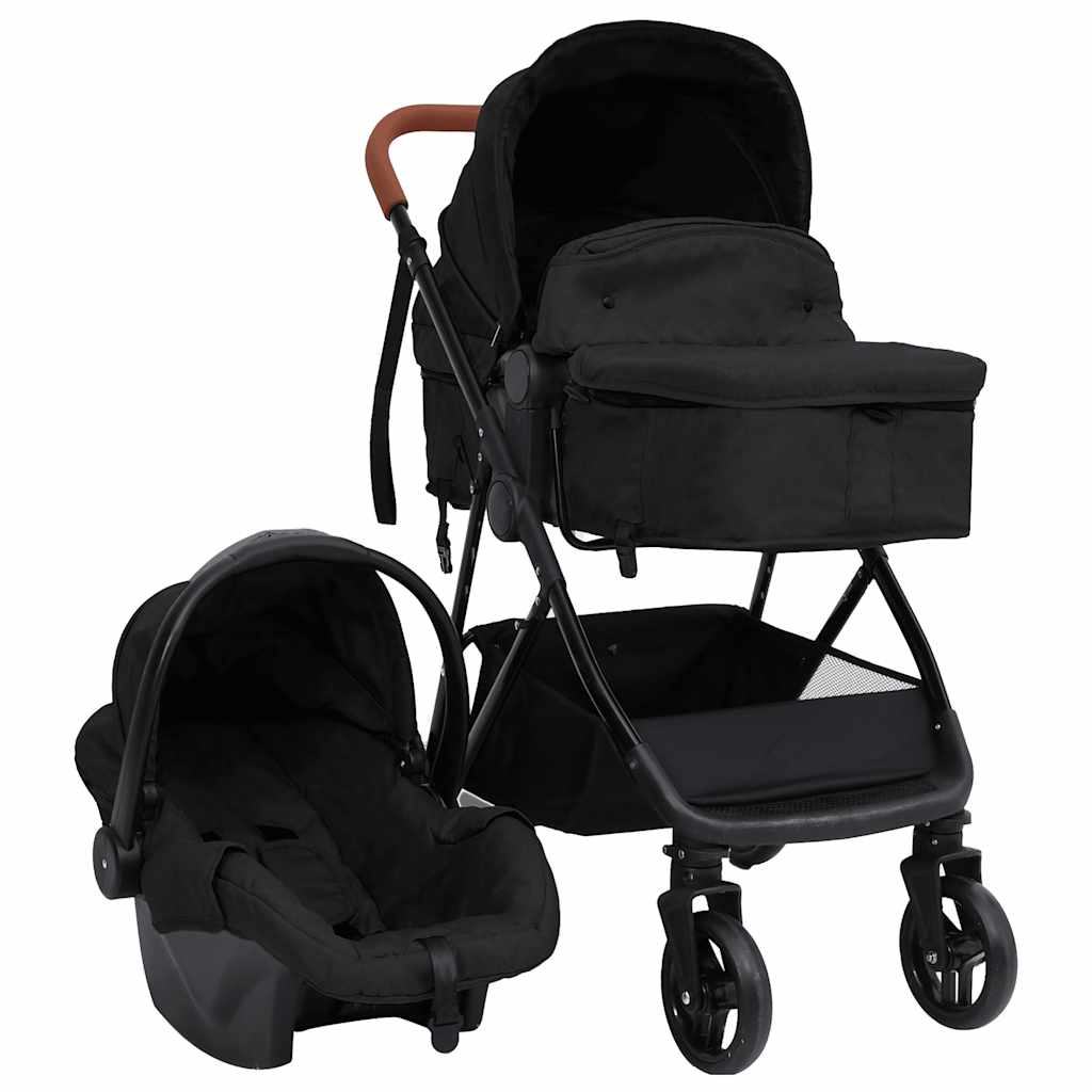 JUNG Vida 3-in-1 Kinderwagen Anthrazit und Schwarz Stahl