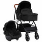 JUNG Vida 3-in-1 Kinderwagen Anthrazit und Schwarz Stahl