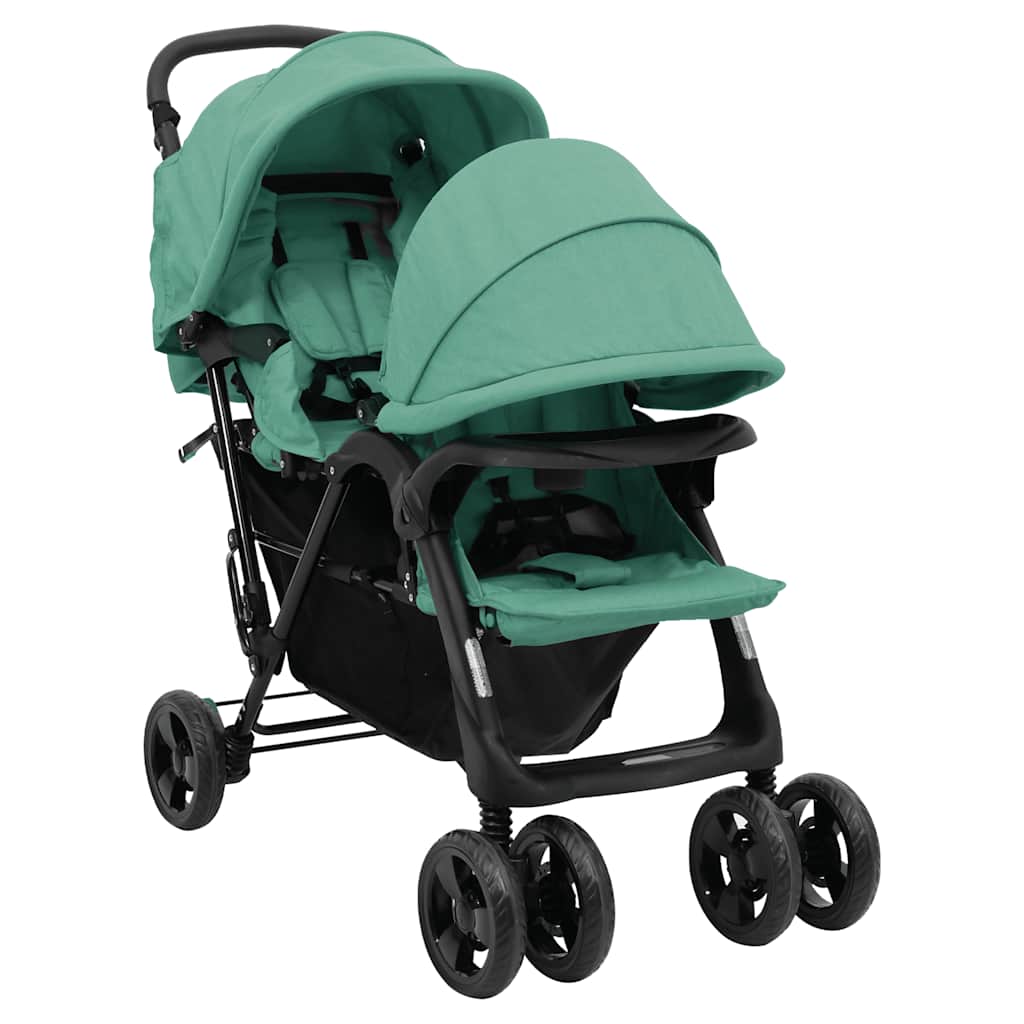 JUNG Vida Tandem-Zwillingskinderwagen Grün Stahl