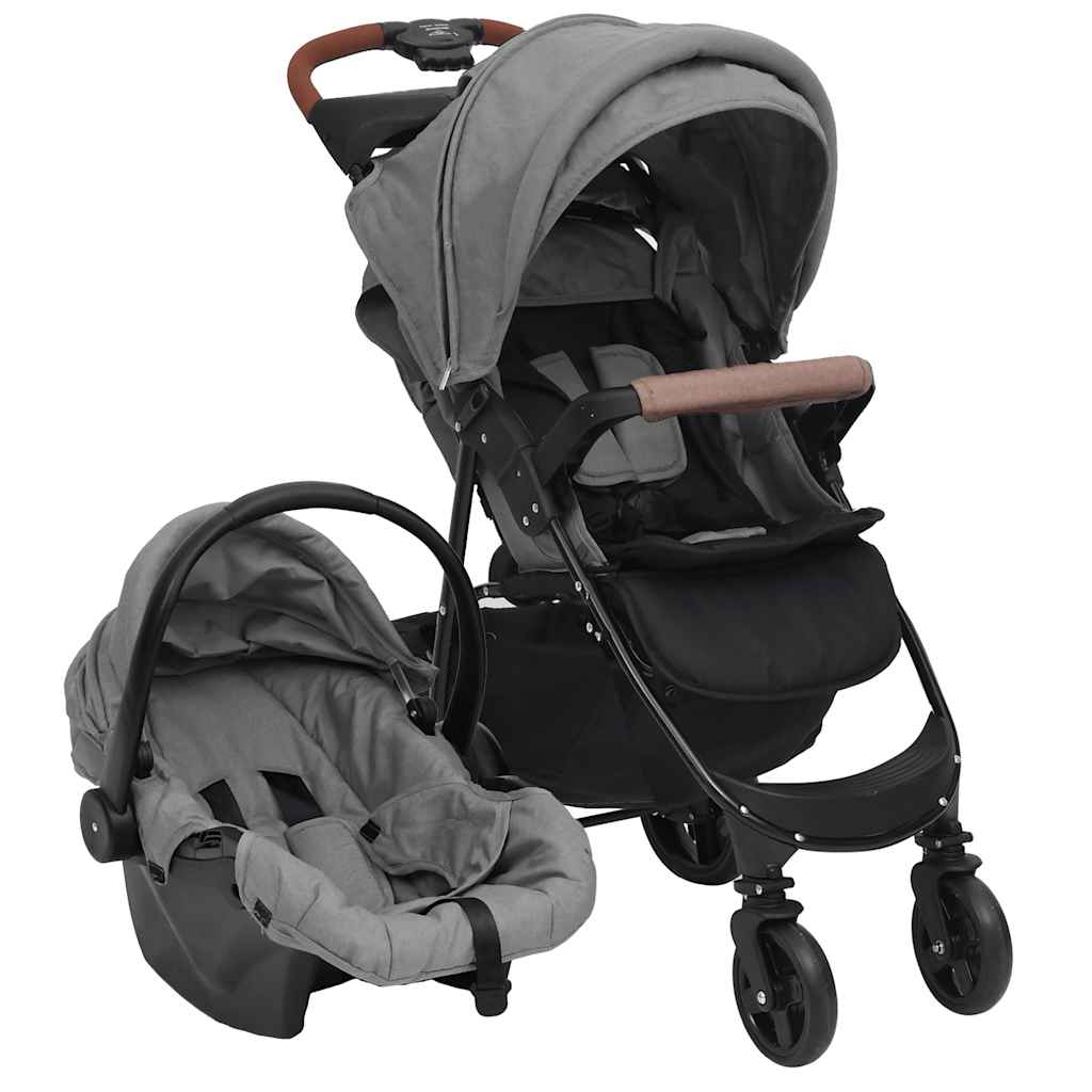 JUNG Vida 3-in-1 Kinderwagen Hellgrau Stahl