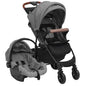 JUNG Vida 3-in-1 Kinderwagen Hellgrau Stahl