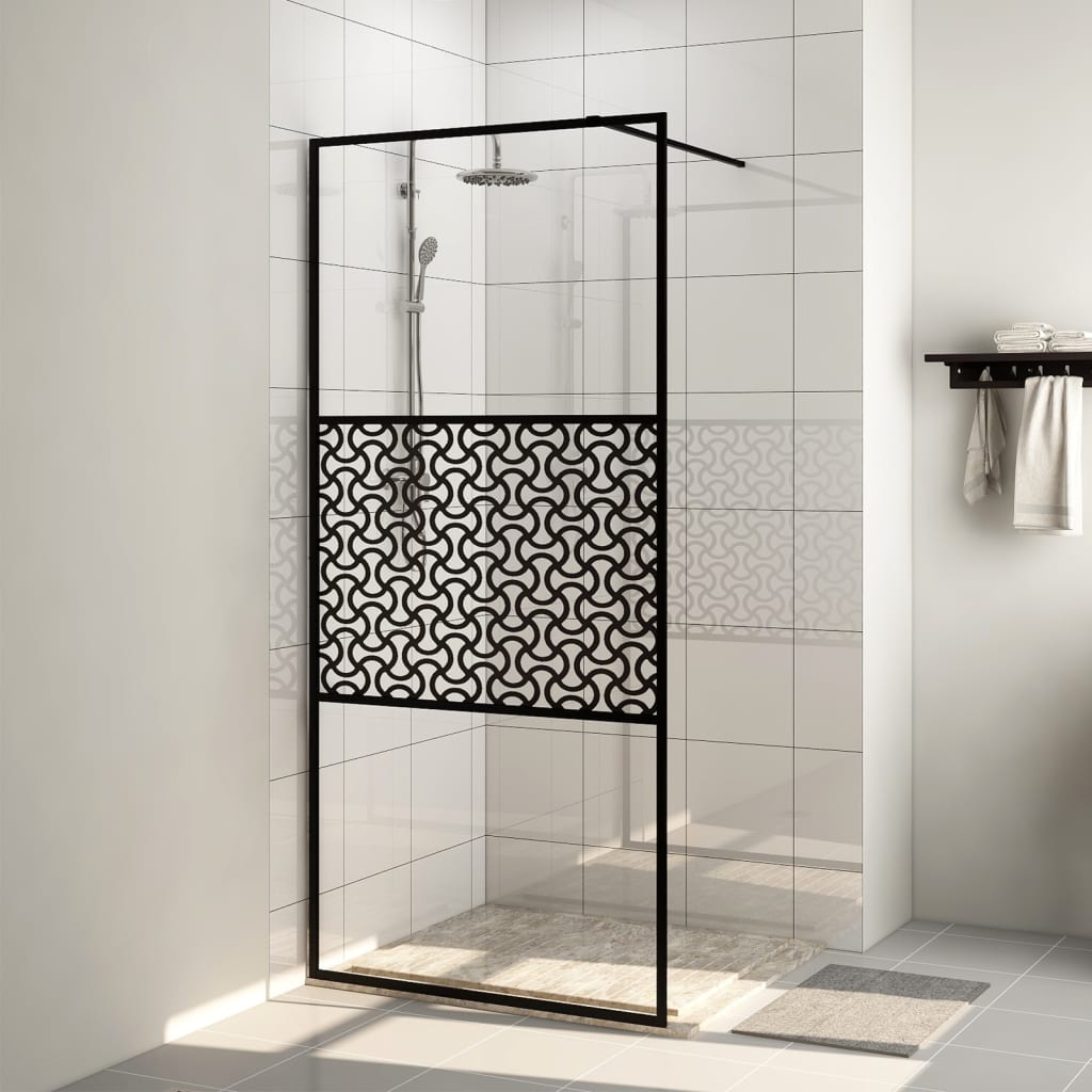 JUNG Vida Duschwand für Begehbare Dusche mit Klarem ESG Glas 100x195 cm