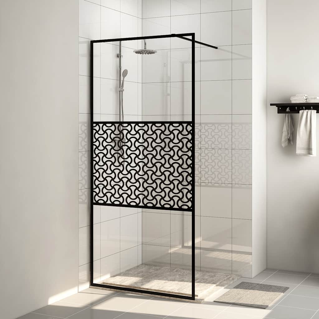 JUNG Vida Duschwand für Begehbare Dusche mit Klarem ESG Glas 115x195 cm