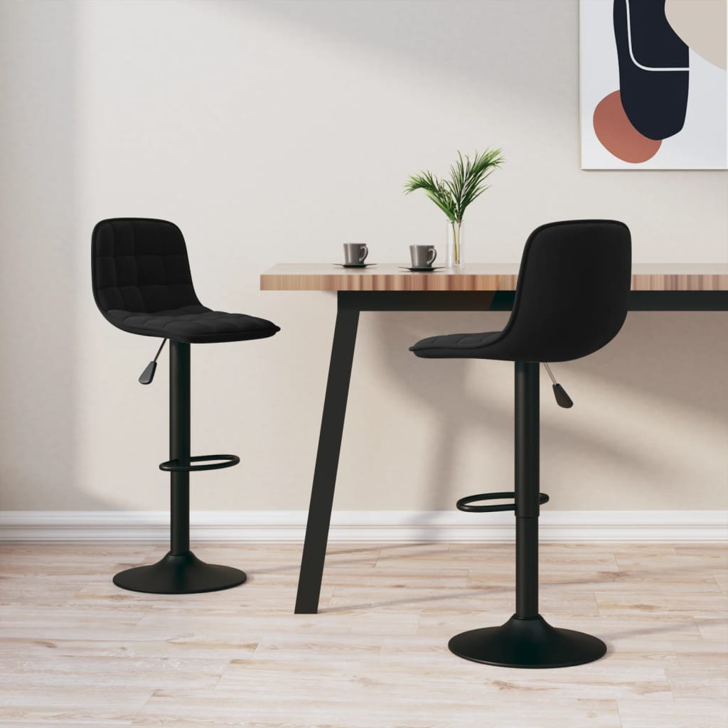 JUNG Vida Barhocker 2 Stk. Schwarz Samt