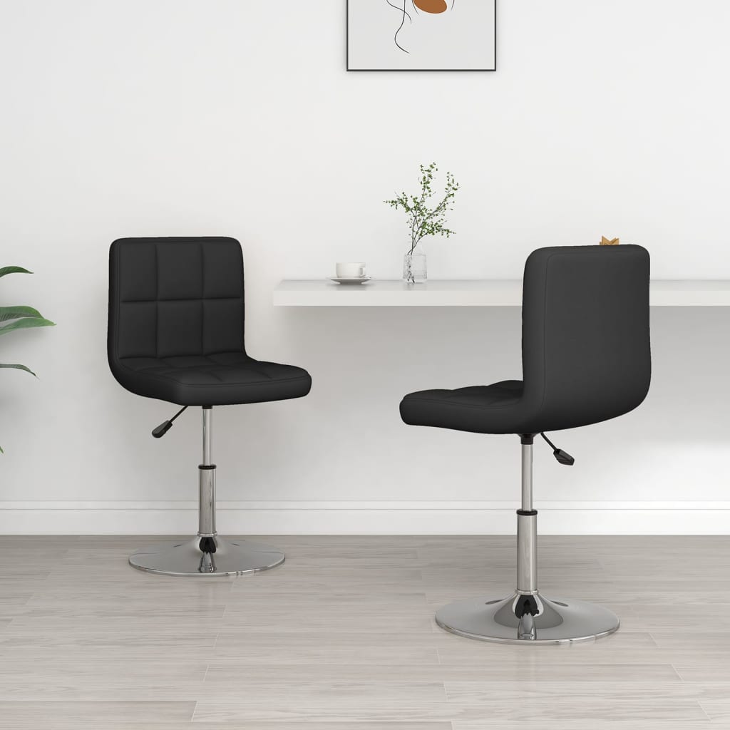 JUNG Vida Esszimmerstühle 2 Stk. Schwarz Kunstleder