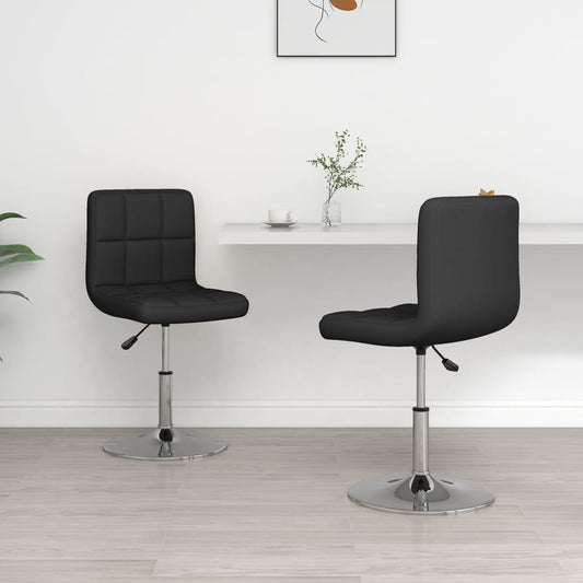 JUNG Vida Esszimmerstühle 2 Stk. Schwarz Kunstleder