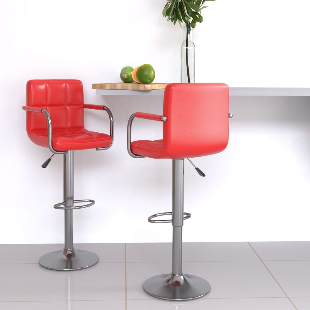 JUNG Vida Barhocker 2 Stk. Rot Kunstleder