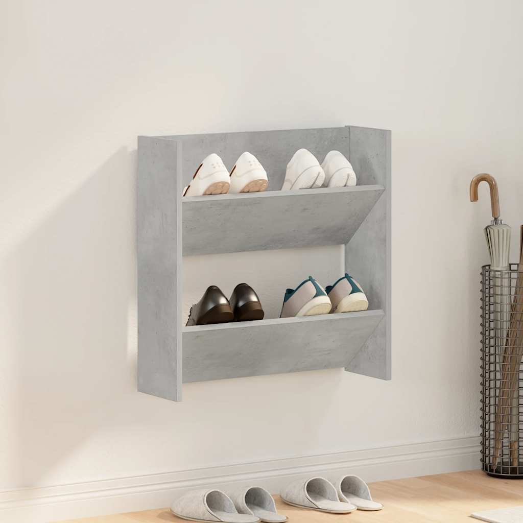 JUNG Vida Wand-Schuhschrank Betongrau 60x18x60 cm Holzwerkstoff