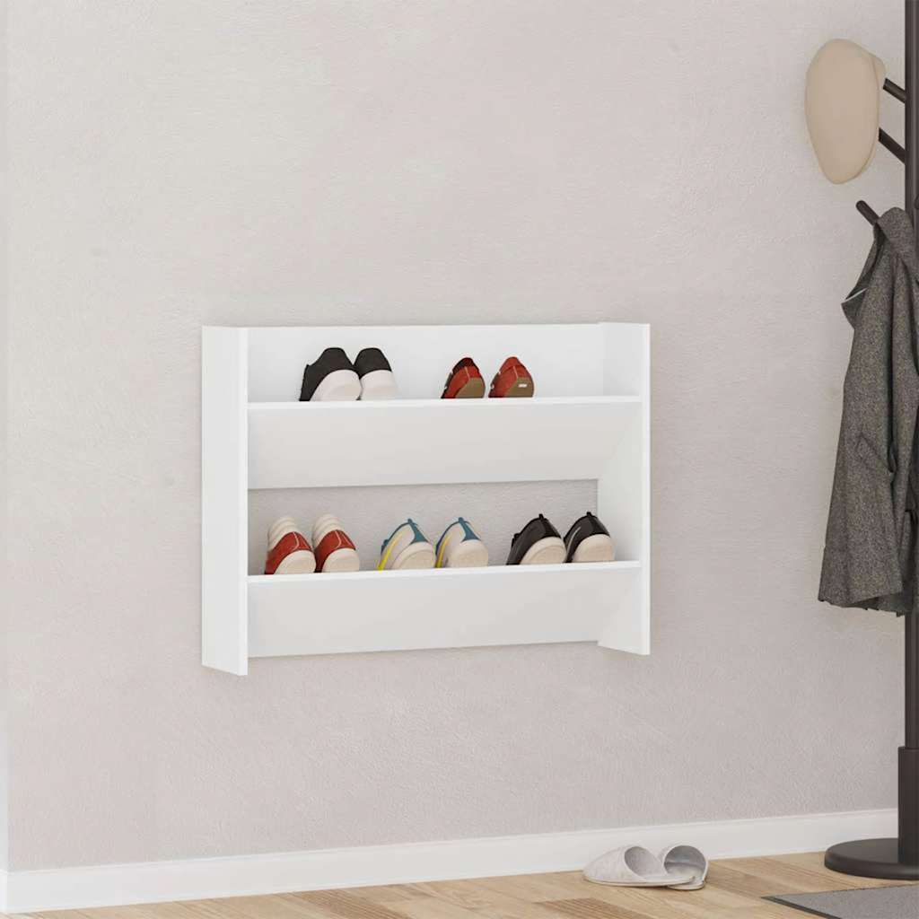 JUNG Vida Wand-Schuhschrank Weiß 80x18x60 cm Holzwerkstoff