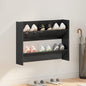 JUNG Vida Wand-Schuhschrank Hochglanz-Schwarz 80x18x60 cm Holzwerkstoff
